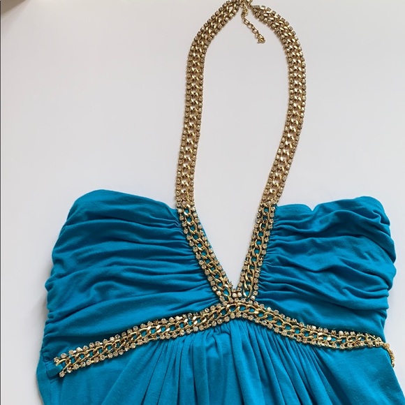 SKY BLUE DRESS WITH RHINESTONES 💎 - Picture 3 of 5